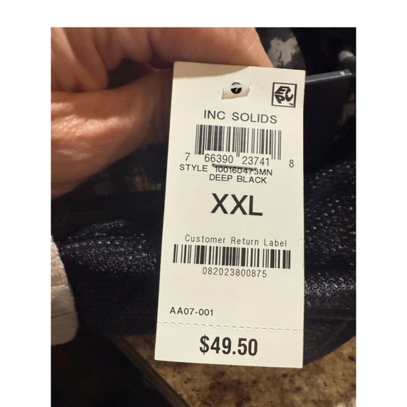 INC International Concepts Charcoal Patterned Swim Trunks - Picture 9 of 10